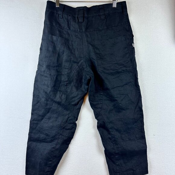 Chintamani Alchemists Black Linen Barrel Drop Crotch Cropped Pants Womens M - Picture 12 of 13